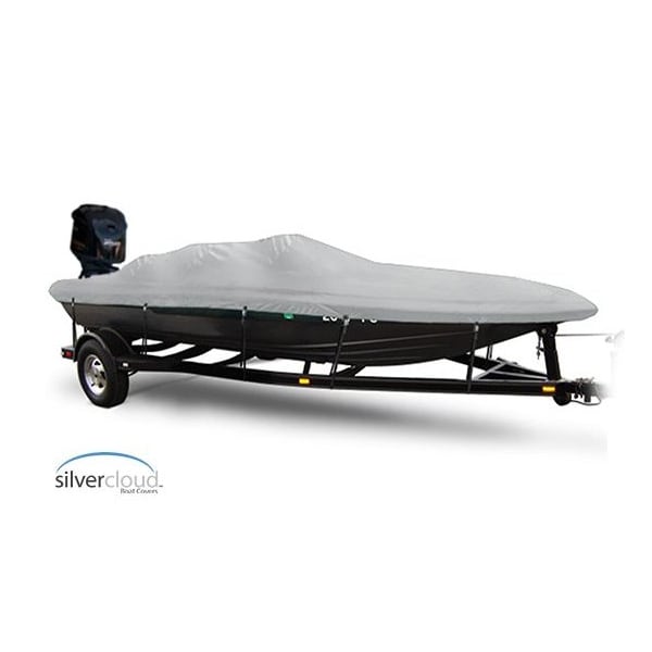 Eevelle Boat Cover BASS BOAT Angled Transom, Outboard Fits 21ft 6in L up to 96in W Silver SCATB2196B-SLR - main